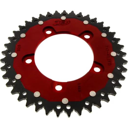 Rear sprocket dual 41 tooth pitch 525 red ZF inner diameter 100 bolt spacing 120 for: Aprilia RSV4, Tuono