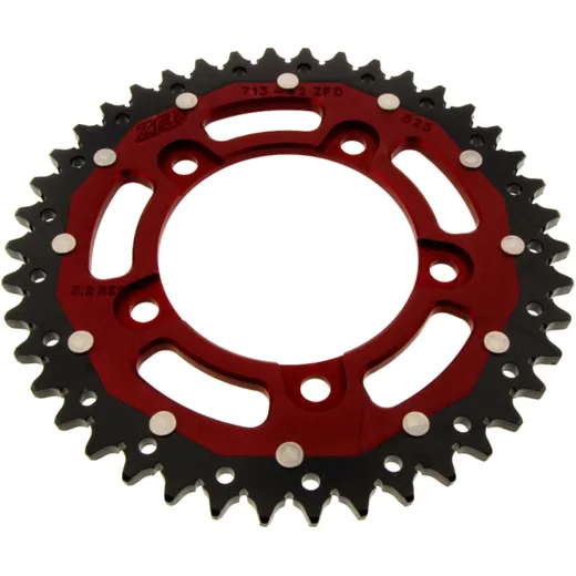 Rear sprocket dual 42 tooth pitch 525 red ZF inner diameter 100 bolt spacing 120 for: Aprilia RSV4, Tuono