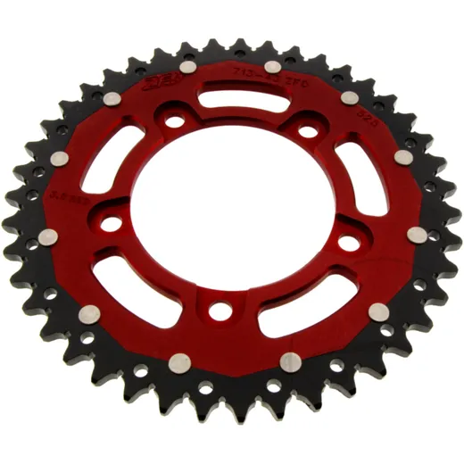 Rear sprocket dual 43 tooth pitch 525 red ZF inner diameter 100 bolt spacing 120 for: Aprilia RSV4, Tuono