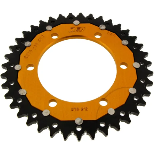 Rear sprocket dual 39 tooth pitch 525 gold ZF inner diameter 106 bolt spacing 125 for: Triumph Tiger, Street Triple, Bonneville