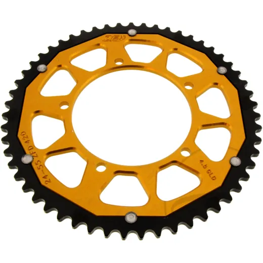 Kettenrad Dual 55Z Teilung 420 gold ZF Innendurchmesser 105 Lochkreis 120 passend für: KSR - Moto TR