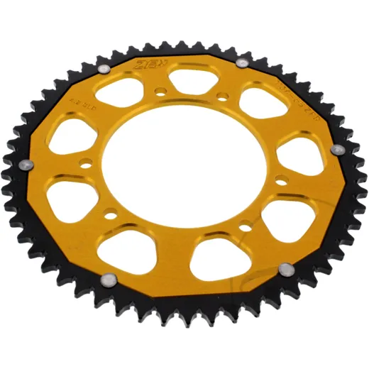 Rear sprocket dual 56 tooth pitch 428 gold ZF inner diameter 105 bolt spacing 125 for: Rieju Tango, RS - 3, MRT