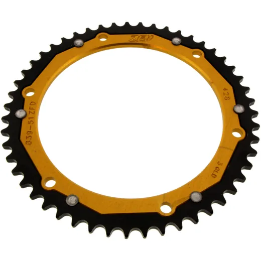 Dual 51 Tooth Sprocket 428 Gold ZF for Motorcycles