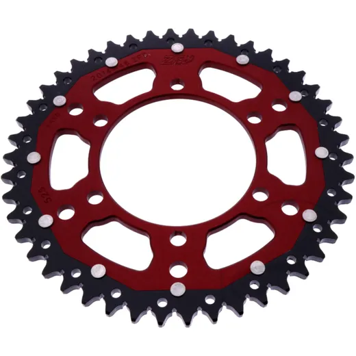 Kettenrad Dual 46Z Teilung 525 rot ZF Innendurchmesser 106 Lochkreis 125 passend für: Triumph Tiger, Street Triple, Bonneville