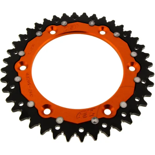 Rear sprocket dual 40 tooth pitch 520 orange ZF alternative: 7582529 for: Husqvarna FE, FC, TE