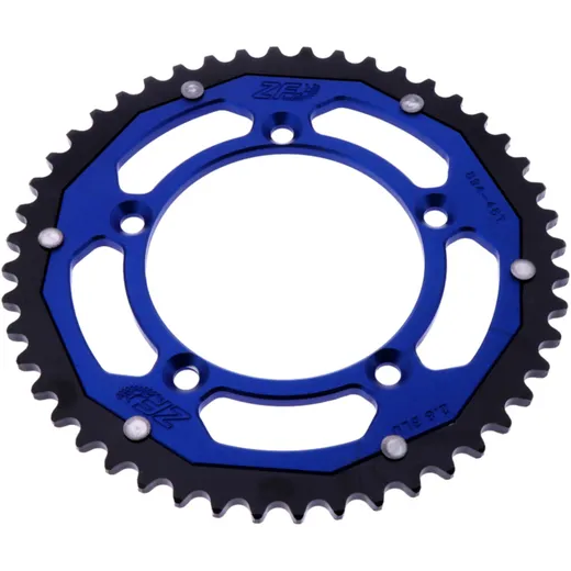 Rear sprocket dual 48 tooth pitch 420 blue ZF inner diameter 098 bolt spacing 115 for: KTM SX