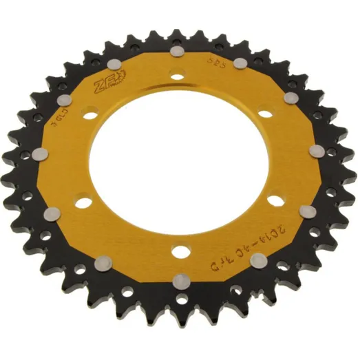 Rear sprocket dual 40 tooth pitch 525 gold ZFD201440GLD