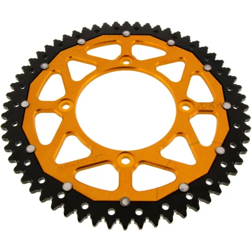 Rear sprocket dual 60 tooth pitch 420 gold ZF inner diameter 100 bolt spacing 120 for: Beta RR, REV