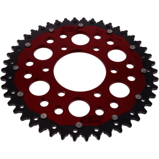 Kettenrad Dual 46Z Teilung 520 rot ZF Innendurchmesser 080 Lochkreis 104 passend für: Kawasaki Z, ZX - 6R, KLE