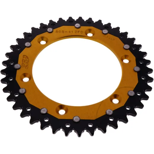 REAR SPROCKET DUAL 41 TOOTH PITCH 520 GOLD for ZF Motorcycles