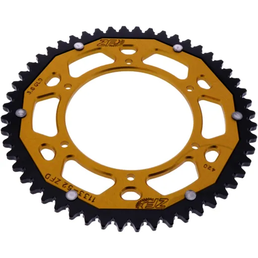 Kettenrad Dual 52Z Teilung 420 gold ZF Innendurchmesser 108 Lochkreis 123 passend für: Derbi GPR, Senda