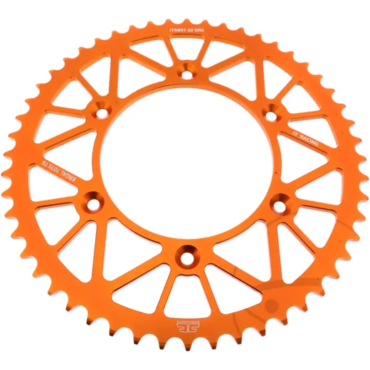 Alu - Kettenrad 52Z Teilung 520 orange JT Innendurchmesser 125 Lochkreis 150 passend für: Husqvarna FE, FC, TE
