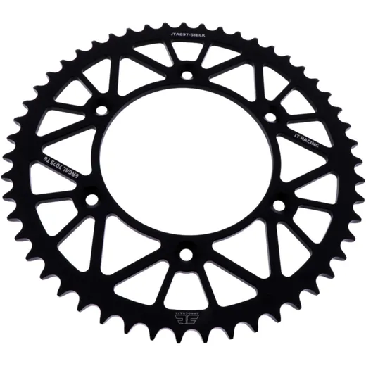Alu - Kettenrad 51Z Teilung 520 schwarz JT Innendurchmesser 125 Lochkreis 150 passend für: Husqvarna FE, FC, TE