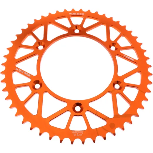 Alu - Kettenrad 50Z Teilung 520 orange JT Innendurchmesser 125 Lochkreis 150 passend für: Husqvarna FE, FC, TE