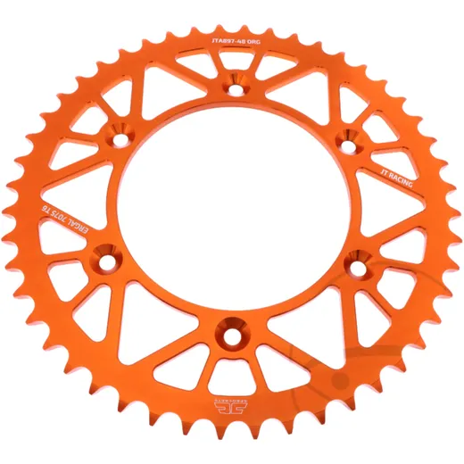 Alu - Kettenrad 48Z Teilung 520 orange JT Innendurchmesser 125 Lochkreis 150 passend für: Husqvarna FE, FC, TE