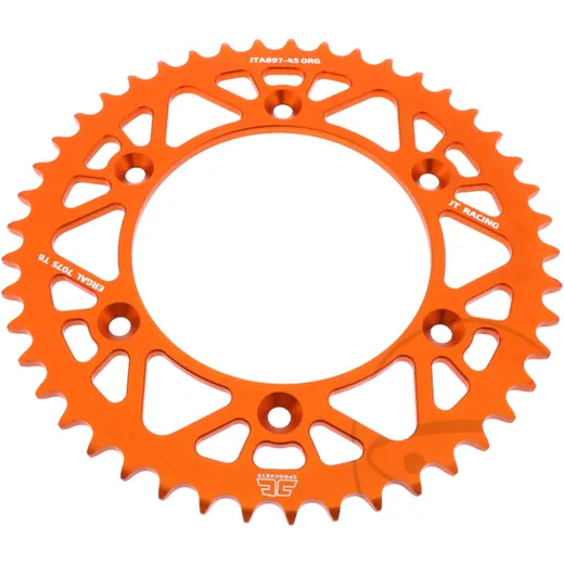 Alu - Kettenrad 45Z Teilung 520 orange JT Innendurchmesser 125 Lochkreis 150 passend für: Husqvarna FE, FC, TE