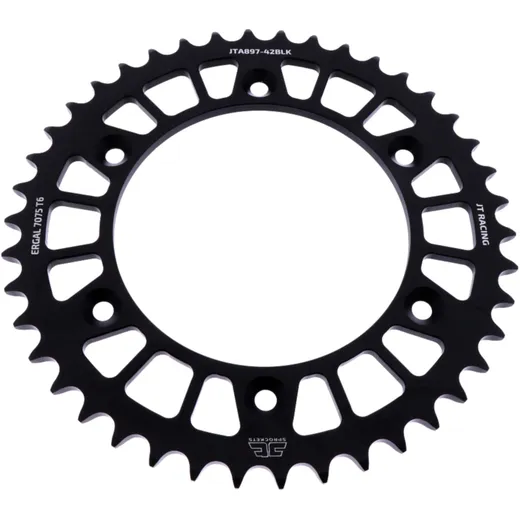 Alu - Kettenrad 42Z Teilung 520 schwarz JT Innendurchmesser 125 Lochkreis 150 passend für: Husqvarna FE, FC, TE