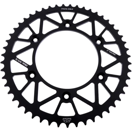 Alu - Kettenrad 51Z Teilung 520 schwarz JT Innendurchmesser 125 Lochkreis 153 passend für: Honda CRF, CR, XR