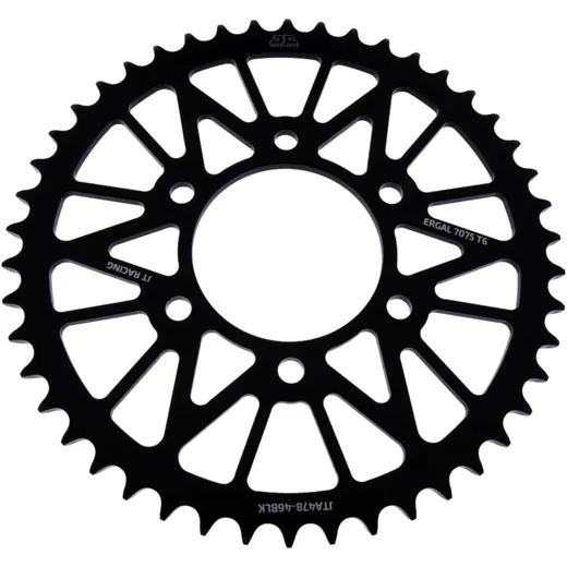 Rear sprocket aluminium 46 tooth pitch 520 black JT inner diameter 080 bolt spacing 104 for: Kawasaki Z, ZX - 6R, KLE