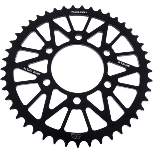 Rear sprocket aluminium 45 tooth pitch 520 black JT inner diameter 080 bolt spacing 104 for: Kawasaki Z, ZX - 6R, KLE