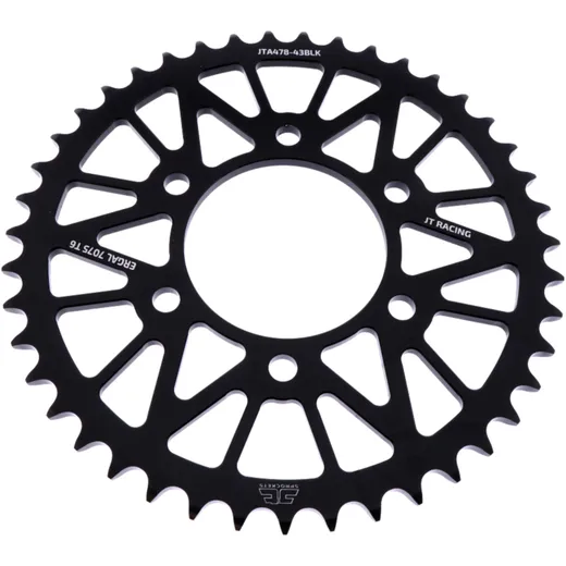 Alu - Kettenrad 43Z Teilung 520 schwarz JT Innendurchmesser 080 Lochkreis 104 passend für: Kawasaki Z, ZX - 6R, KLE