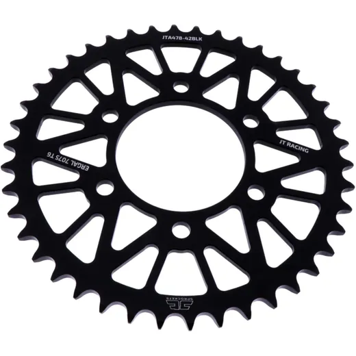 Rear sprocket aluminium 42 tooth pitch 520 black JT inner diameter 080 bolt spacing 104 for: Kawasaki Z, ZX - 6R, KLE