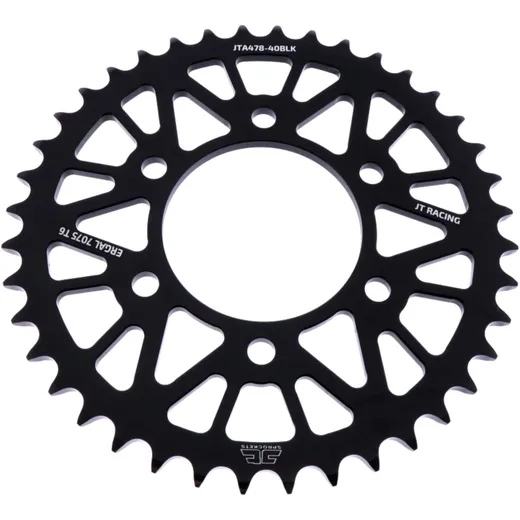 Rear sprocket aluminium 40 tooth pitch 520 black JT inner diameter 080 bolt spacing 104 for: Kawasaki Z, ZX - 6R, KLE