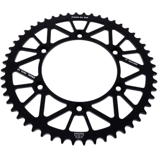 Alu - Kettenrad 52Z Teilung 520 schwarz JT Innendurchmesser 130 Lochkreis 150 passend für: Fantic XEF, XX, XXF