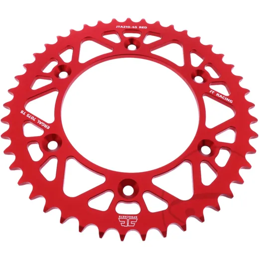 Alu - Kettenrad 45Z Teilung 520 rot JT Innendurchmesser 125 Lochkreis 153 passend für: Honda CRF, CR, XR