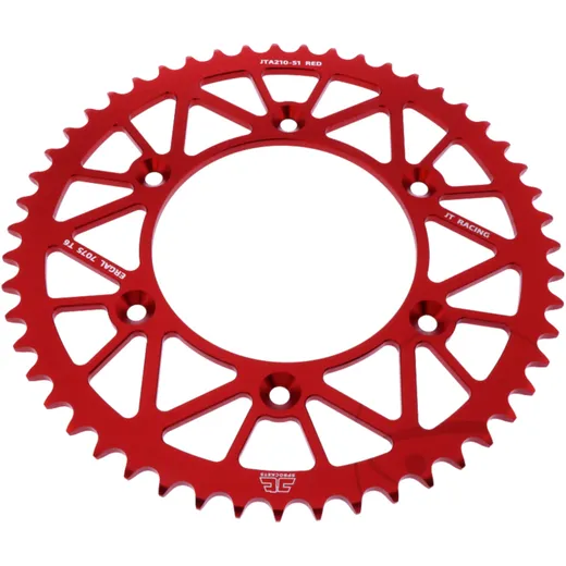 Alu - Kettenrad 51Z Teilung 520 rot JT Innendurchmesser 125 Lochkreis 153 passend für: Honda CRF, CR, XR