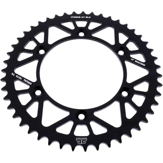 Aluminum Rear Sprocket 47 Tooth Pitch 520 Black JT