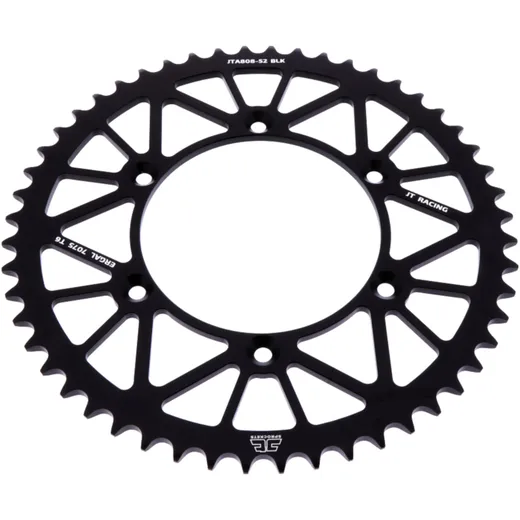Alu-Kettenrad 52Z Teilung 520 schwarz für Motorräder JT