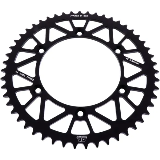 Alu - Kettenrad 51Z Teilung 520 schwarz JT Innendurchmesser 136 Lochkreis 156 passend für: Husqvarna TE, WR, SM, CR