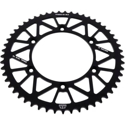 Alu - Kettenrad 53Z Teilung 520 schwarz JT Innendurchmesser 136 Lochkreis 156 passend für: Husqvarna TE, WR, SM, CR