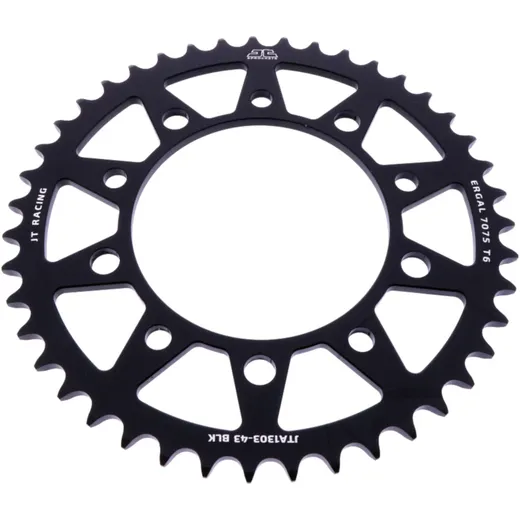 Rear sprocket aluminium 43 tooth pitch 520 black JT inner diameter 112 bolt spacing 138 for: Honda CBR, XL