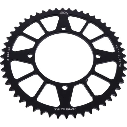 Rear sprocket alu 52 tooth pitch 420 black