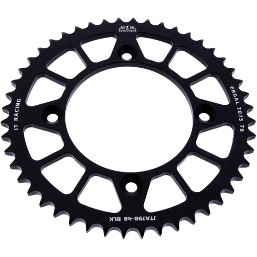 Rear sprocket aluminium 48 tooth pitch 428 black JT inner diameter 100 bolt spacing 120 for: Suzuki RM