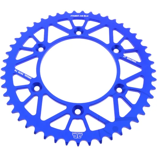 Alu - Kettenrad 49Z Teilung 520 blau JT Innendurchmesser 125 Lochkreis 150 passend für: Husqvarna FE, FC, TE