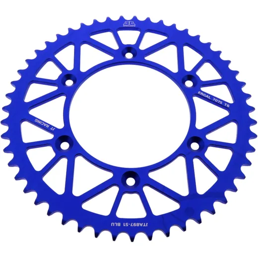 Alu - Kettenrad 51Z Teilung 520 blau JT Innendurchmesser 125 Lochkreis 150 passend für: Husqvarna FE, FC, TE