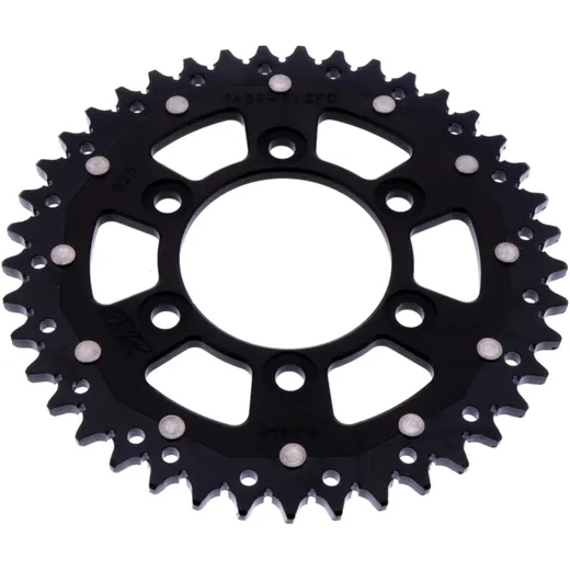 Rear sprocket dual 41 tooth pitch 525 black ZF inner diameter 080 bolt spacing 104 for: Kawasaki Z, ZX - 10R, KLZ