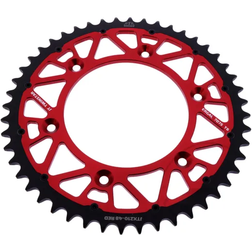 Kettenrad Twinstar 48Z Teilung 520 rot JT Alternative: 7580448 passend für: Honda CRF, CR, XR