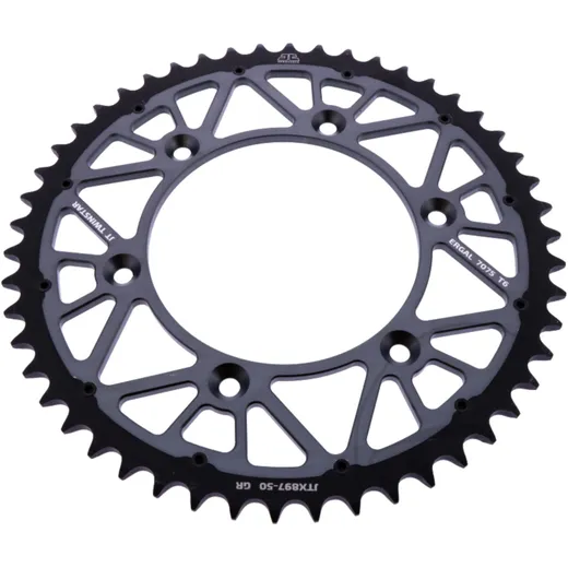 Rear sprocket twinstar 50 tooth pitch 520 grey JT inner diameter 125 bolt spacing 150 for: Husqvarna FE, FC, TE