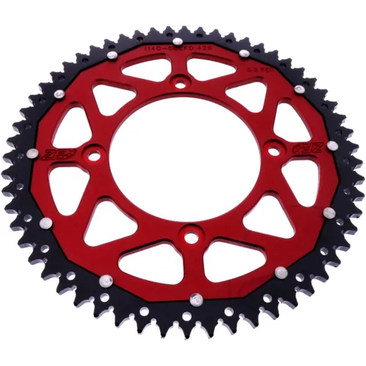 Rear sprocket dual 58 tooth pitch 428 red ZF inner diameter 100 bolt spacing 120 for: Beta RR, RE, REV3