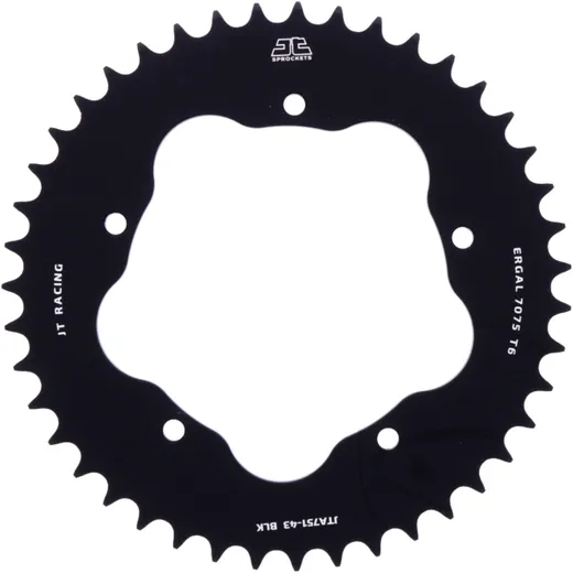 Rear sprocket aluminium 43 tooth pitch 520 black for sprocket carrier 7585011 for: Ducati 916, 748, 996