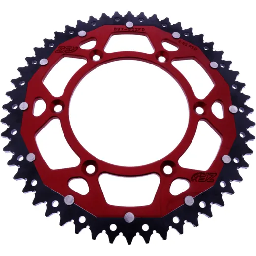 Rear sprocket dual 52 tooth pitch 520 red ZF inner diameter 125 bolt spacing 150 for: Husqvarna FE, FC, TE