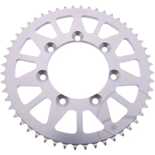 Rear sprocket aluminium 52 tooth pitch 428 silver ESJOT inner diameter 085 bolt spacing 100 for: TM Racing MX, SMX