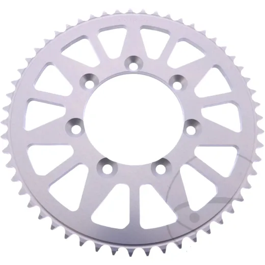 Rear sprocket aluminium 55 tooth pitch 428 silver ESJOT inner diameter 085 bolt spacing 100 for: TM Racing MX, SMX