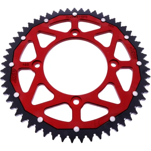 Rear sprocket dual 57 tooth pitch 428 red ZF inner diameter 100 bolt spacing 120 for: Beta RR, RE, REV3