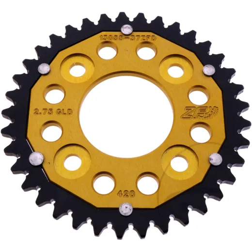 Rear sprocket dual 37 tooth pitch 420 gold ZF inner diameter 058 bolt spacing 090 for: Honda MSX, Z