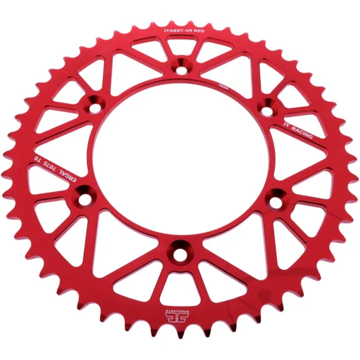 Alu - Kettenrad 49Z Teilung 520 rot JT Innendurchmesser 125 Lochkreis 150 passend für: Husqvarna FE, FC, TE